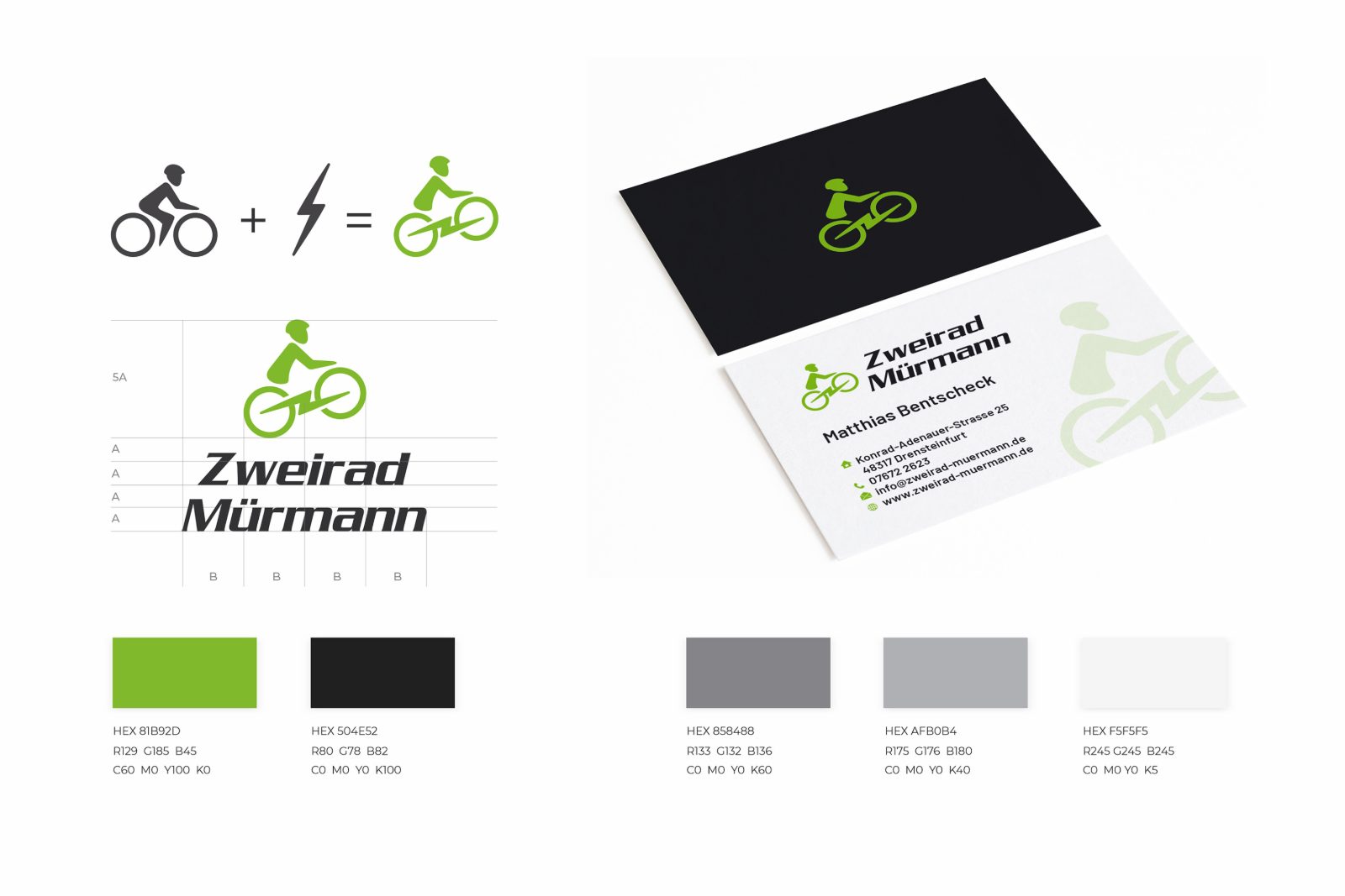 Zweirad Mürmann — logo construction and stationery